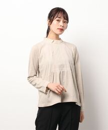 Samansa Mos2 | スタンド襟レースカットソー(Tシャツ/カットソー)