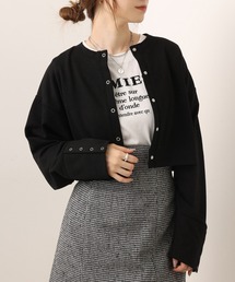 one after another NICE CLAUP | 前後２Wayで着れる！スナップボタンカットカーディガン(カーディガン/ボレロ)