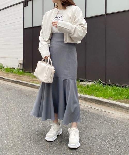 one after another NICE CLAUP（ワンアフターアナザーナイスクラップ）の「前後2WAYスナップボタンカットソーカーディガン（カーディガン/ボレロ・レディース・チャコールグレー/ブラック/ピンク/モカ/オートミール・FREE）」の12枚目の写真