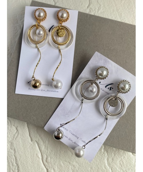 tone（トーン）の「【As】クリアパール　アシメ　ピアス(MA)（ピアス（両耳用）・レディース・ゴールド/シルバー/ゴールド系その他3/シルバー系その他2/ゴールド系その他2/シルバー系その他3・FREE）」の12枚目の写真