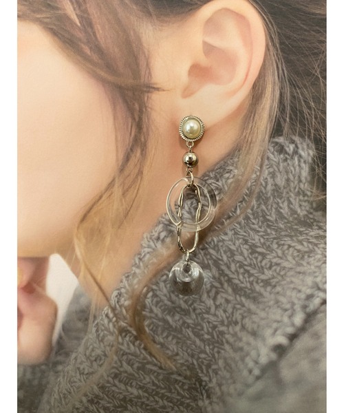 tone（トーン）の「【As】クリアパール　アシメ　ピアス(MA)（ピアス（両耳用）・レディース・ゴールド/シルバー/ゴールド系その他3/シルバー系その他2/ゴールド系その他2/シルバー系その他3・FREE）」の9枚目の写真