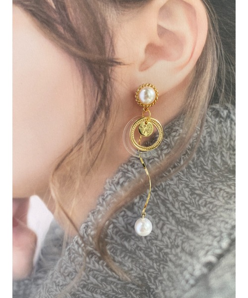 tone（トーン）の「【As】クリアパール　アシメ　ピアス(MA)（ピアス（両耳用）・レディース・ゴールド/シルバー/ゴールド系その他3/シルバー系その他2/ゴールド系その他2/シルバー系その他3・FREE）」の8枚目の写真