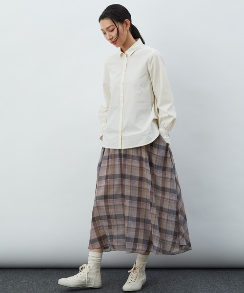 LOISIR（ロワズィール）の「フレアーカフスシャツ（シャツ/ブラウス・レディース・アイボリー/チェック・FREE）」の8枚目の写真