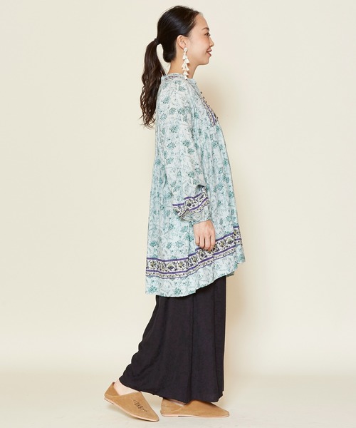 チャイハネ（チャイハネ）の「【チャイハネ】ボタニカル柄ジャカードワイドパンツ（その他パンツ・レディース・ブラック/ベージュ/パープル/レッド/グリーン/グレー/イエロー/オレンジ/ターコイズブルー・FREE）」の10枚目の写真