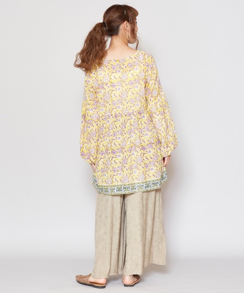 チャイハネ（チャイハネ）の「【チャイハネ】ボタニカル柄ジャカードワイドパンツ（その他パンツ・レディース・ブラック/ベージュ/パープル/レッド/グリーン/グレー/イエロー/オレンジ/ターコイズブルー・FREE）」の15枚目の写真