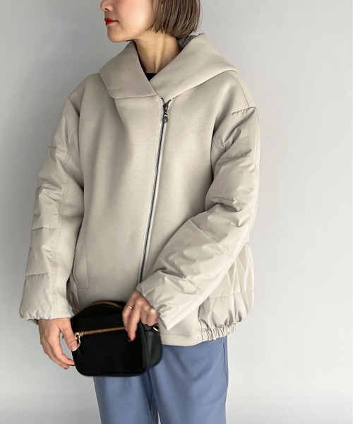 LUGIVA（ルギヴァ）の「ダンボールニットｘキルトダウンジャケット（ダウンジャケット/コート・レディース・ブラック/ブラウン/グレー・M）」の3枚目の写真