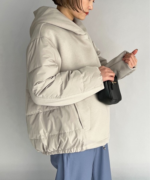 LUGIVA（ルギヴァ）の「ダンボールニットｘキルトダウンジャケット（ダウンジャケット/コート・レディース・ブラック/ブラウン/グレー・M）」の21枚目の写真