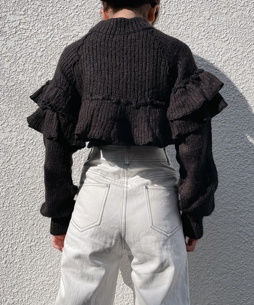 lilLilly（リルリリー）の「フリルタートルニットトップス（ニット/セーター・レディース・ピンク/ブラック/アイボリー・FREE）」の11枚目の写真