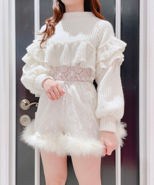 lilLilly（リルリリー）の「フリルタートルニットトップス（ニット/セーター・レディース・ピンク/ブラック/アイボリー・FREE）」の20枚目の写真