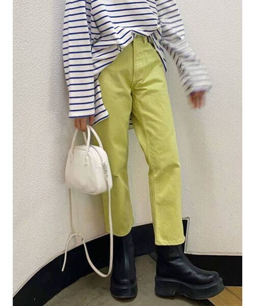 Ungrid（アングリッド）の「ハイウエストルーズカラーデニム（デニムパンツ・レディース・ピンク/オレンジ/グリーン系その他・24inch/25inch/26inch）」の12枚目の写真