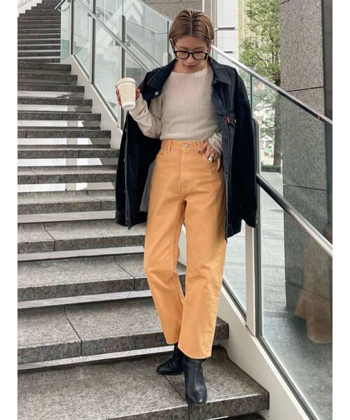 Ungrid（アングリッド）の「ハイウエストルーズカラーデニム（デニムパンツ・レディース・ピンク/オレンジ/グリーン系その他・24inch/25inch/26inch）」の6枚目の写真