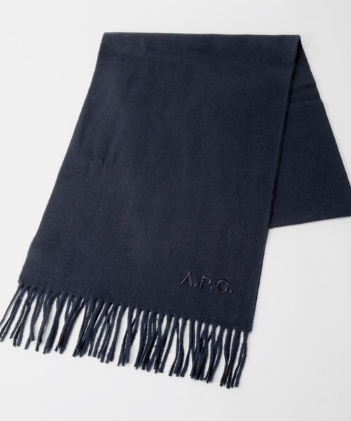 A.P.C.(アーペーセー)の「A.P.C. Ambroise アー・ペー・セー アンブローズ 刺繍入り マフラー(マフラー・レディース・ブラック/キャメル/ダークネイビー/グレー・FREE)」の3枚目の写真
