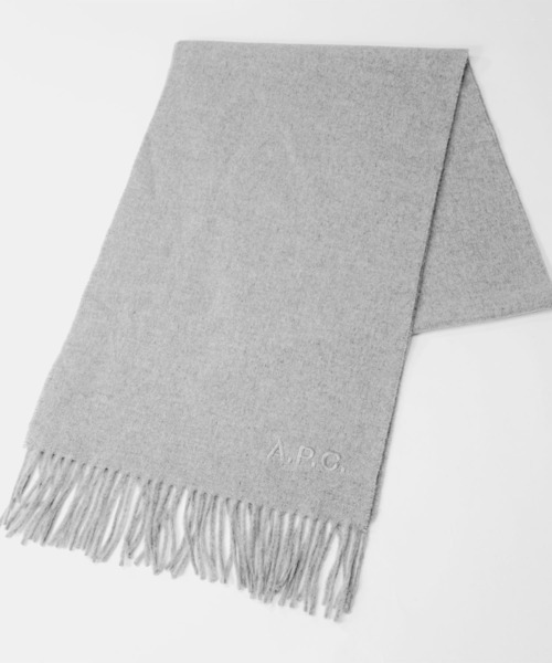 A.P.C.(アーペーセー)の「A.P.C. Ambroise アー・ペー・セー アンブローズ 刺繍入り マフラー(マフラー・レディース・ブラック/キャメル/ダークネイビー/グレー・FREE)」の14枚目の写真