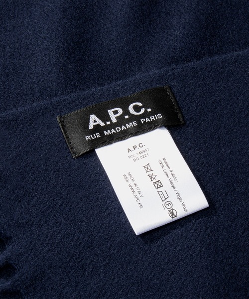 A.P.C.(アーペーセー)の「A.P.C. Ambroise アー・ペー・セー アンブローズ 刺繍入り マフラー(マフラー・レディース・ブラック/キャメル/ダークネイビー/グレー・FREE)」の10枚目の写真