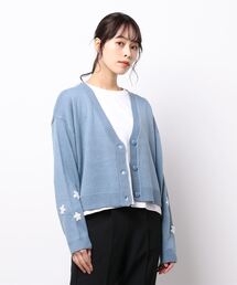 ehka sopo | お花刺繍Vネックカーディガン(カーディガン/ボレロ)