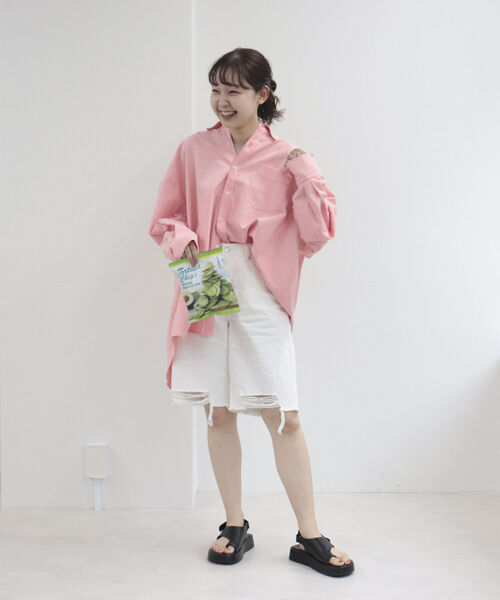 fredy repit（フレディレピ）の「［新色追加］オックスBIGシャツ ストライプ/無地（シャツ/ブラウス・レディース・オフホワイト/イエロー/グリーン/ブルー系その他3/レッド系その他3・38）」の14枚目の写真