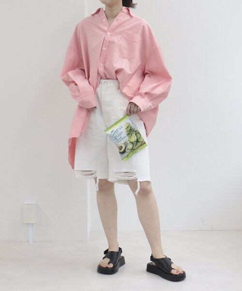 fredy repit（フレディレピ）の「［新色追加］オックスBIGシャツ ストライプ/無地（シャツ/ブラウス・レディース・オフホワイト/イエロー/グリーン/ブルー系その他3/レッド系その他3・38）」の15枚目の写真