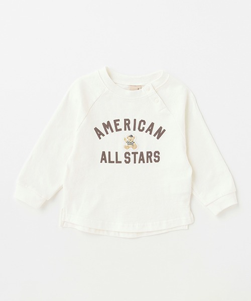 petit main(プティマイン)の「【リンク】ベアロゴ長袖Tシャツ(Tシャツ/カットソー・キッズ・アイボリー/ライトベージュ/ブルー・110cm/80cm/120cm/90cm/130cm/100cm)」の16枚目の写真