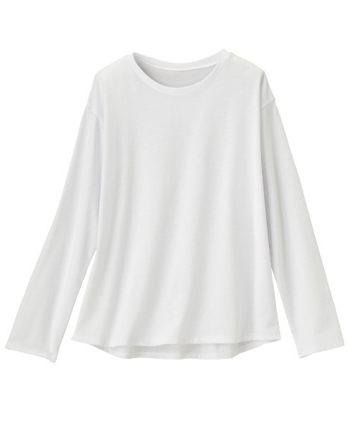 GeeRA（ジーラ）の「綿100％きれいめロンＴ(クルーネック)（Tシャツ/カットソー・レディース・その他/ブラック/オフホワイト/ラベンダー・XX-LARGE/SMALL/LARGE/X-LARGE/MEDIUM）」の2枚目の写真