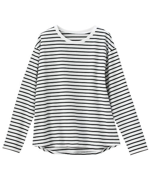 GeeRA（ジーラ）の「綿100％きれいめロンＴ(クルーネック)（Tシャツ/カットソー・レディース・その他/ブラック/オフホワイト/ラベンダー・XX-LARGE/SMALL/LARGE/X-LARGE/MEDIUM）」の4枚目の写真