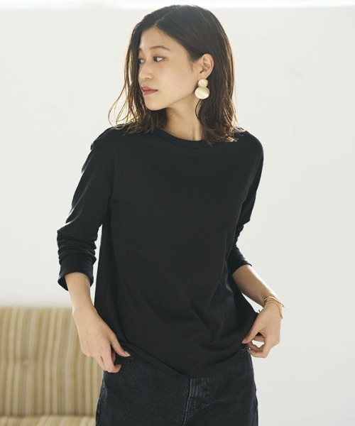 GeeRA（ジーラ）の「綿100％きれいめロンＴ(クルーネック)（Tシャツ/カットソー・レディース・その他/ブラック/オフホワイト/ラベンダー・XX-LARGE/SMALL/LARGE/X-LARGE/MEDIUM）」の7枚目の写真