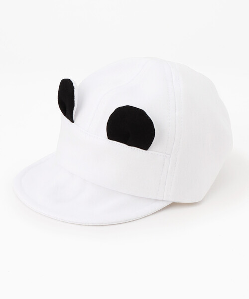 COMME CA ISM（コムサイズム）の「UVカット　カットソー素材　耳付き　キャップ（キャップ・キッズ・ホワイト/ベージュ/ピンク・MEDIUM/LARGE）」の4枚目の写真