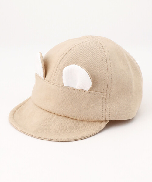 COMME CA ISM（コムサイズム）の「UVカット　カットソー素材　耳付き　キャップ（キャップ・キッズ・ホワイト/ベージュ/ピンク・MEDIUM/LARGE）」の6枚目の写真