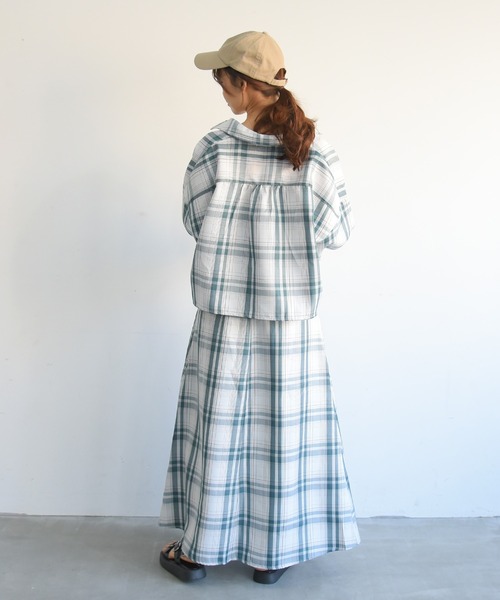 sango（sango）の「ロングカフスショート丈シャツ（シャツ/ブラウス・レディース・ピンク/グリーン・FREE）」の8枚目の写真