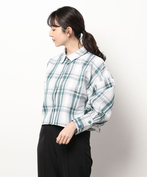 sango（sango）の「ロングカフスショート丈シャツ（シャツ/ブラウス・レディース・ピンク/グリーン・FREE）」の5枚目の写真