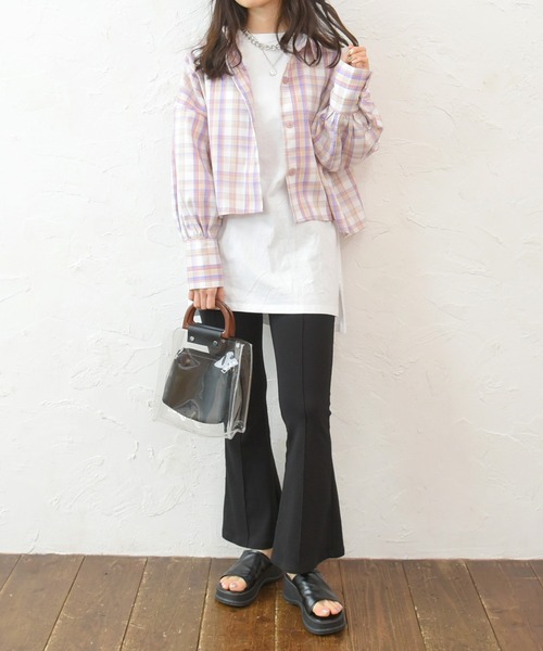 sango（sango）の「ロングカフスショート丈シャツ（シャツ/ブラウス・レディース・ピンク/グリーン・FREE）」の11枚目の写真