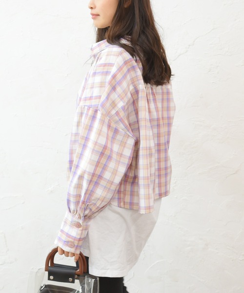 sango（sango）の「ロングカフスショート丈シャツ（シャツ/ブラウス・レディース・ピンク/グリーン・FREE）」の18枚目の写真