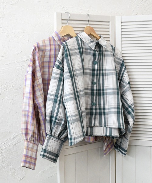 sango（sango）の「ロングカフスショート丈シャツ（シャツ/ブラウス・レディース・ピンク/グリーン・FREE）」の20枚目の写真