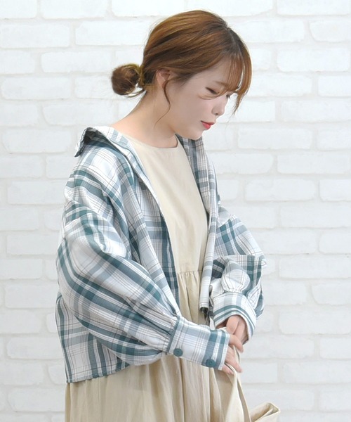 sango（sango）の「ロングカフスショート丈シャツ（シャツ/ブラウス・レディース・ピンク/グリーン・FREE）」の22枚目の写真