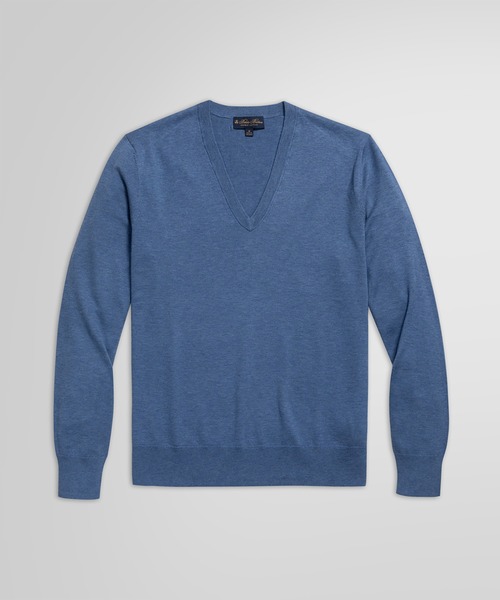 BROOKS BROTHERS（ブルックスブラザーズ）の「スーピマコットン Vネックセーター（ニット/セーター・メンズ・オレンジ/ブルー/ネイビー/ヘザーグレー/ブラック・X-SMALL/LARGE/MEDIUM/SMALL）」の5枚目の写真