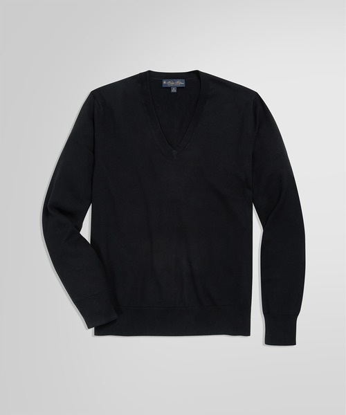 BROOKS BROTHERS（ブルックスブラザーズ）の「スーピマコットン Vネックセーター（ニット/セーター・メンズ・オレンジ/ブルー/ネイビー/ヘザーグレー/ブラック・X-SMALL/LARGE/MEDIUM/SMALL）」の2枚目の写真