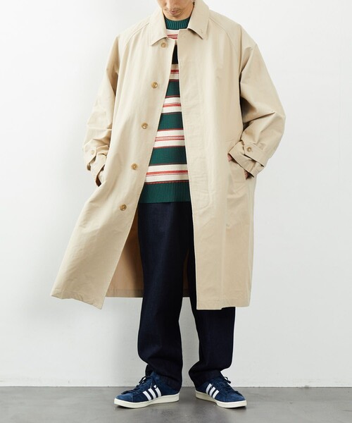 FREAK'S STORE（フリークスストア）の「FREAK'S STORE/フリークスストア ステンカラーコート（ステンカラーコート・メンズ・チャコールグレー/ベージュ/グレイッシュベージュ・MEDIUM/LARGE）」の4枚目の写真