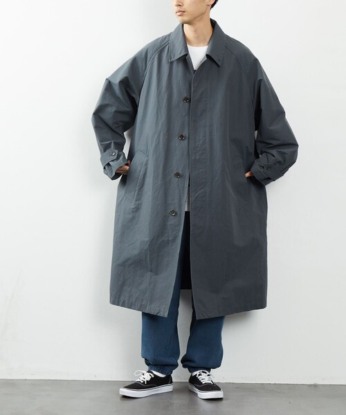 FREAK'S STORE（フリークスストア）の「FREAK'S STORE/フリークスストア ステンカラーコート（ステンカラーコート・メンズ・チャコールグレー/ベージュ/グレイッシュベージュ・MEDIUM/LARGE）」の7枚目の写真