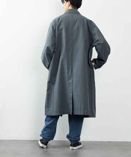 FREAK'S STORE（フリークスストア）の「FREAK'S STORE/フリークスストア ステンカラーコート（ステンカラーコート・メンズ・チャコールグレー/ベージュ/グレイッシュベージュ・MEDIUM/LARGE）」の6枚目の写真