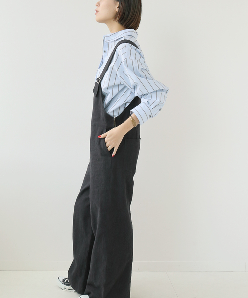 Simplicite（サンプリシテ）の「コットンストライプムジチュニックシャツ（シャツ/ブラウス・レディース・ホワイト/ブラック/パープル/ブルー・FREE）」の8枚目の写真