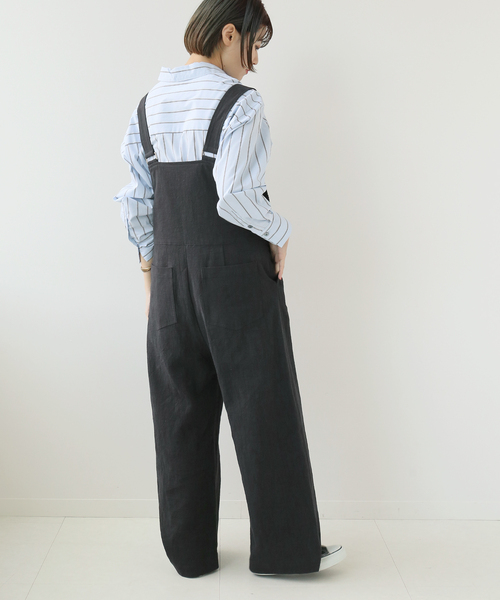 Simplicite（サンプリシテ）の「コットンストライプムジチュニックシャツ（シャツ/ブラウス・レディース・ホワイト/ブラック/パープル/ブルー・FREE）」の9枚目の写真