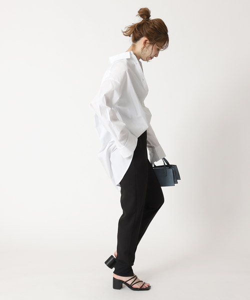 Simplicite（サンプリシテ）の「コットンストライプムジチュニックシャツ（シャツ/ブラウス・レディース・ホワイト/ブラック/パープル/ブルー・FREE）」の14枚目の写真