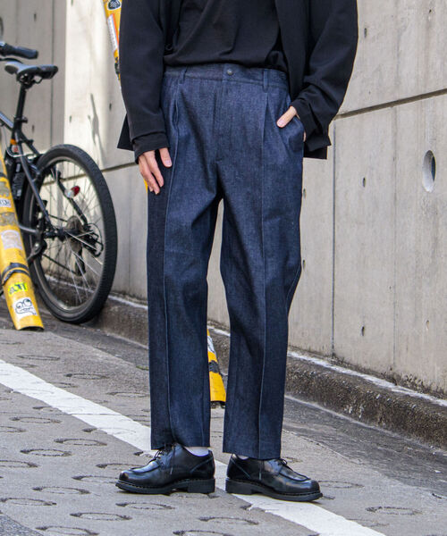 GLOSTER（グロスター）の「【GLOSTER/グロスター】ワンタックトラウザーズ（その他パンツ・メンズ・ベージュ/オリーブ/インディゴブルー・MEDIUM/LARGE）」の9枚目の写真