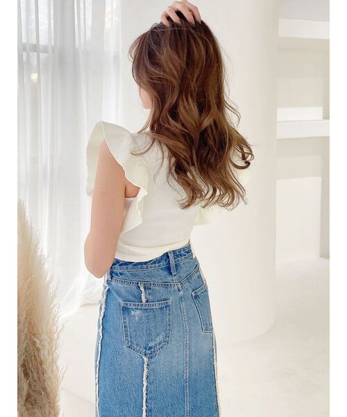 GYDA(ジェイダ)の「2WAYラッフルスリーブレステレコトップス(Tシャツ/カットソー・レディース・チャコールグレー/オフホワイト/ピンク・FREE)」の16枚目の写真