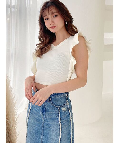 GYDA(ジェイダ)の「2WAYラッフルスリーブレステレコトップス(Tシャツ/カットソー・レディース・チャコールグレー/オフホワイト/ピンク・FREE)」の19枚目の写真