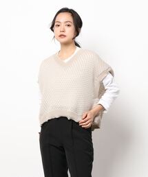 ehka sopo | 丸柄編みニットベスト(ベスト)