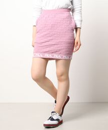 FILA GOLF/フィラゴルフ 軽量ニット ロゴジャガード ハイウエストスカート ゴルフウェア