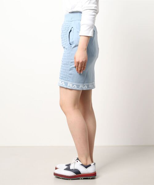 FILA GOLF(フィラゴルフ )の「FILA GOLF/フィラゴルフ 軽量ニット ロゴジャガード ハイウエストスカート ゴルフウェア(スカート・レディース・ホワイト/ブラック/ブルー/ライトピンク・LL/S/L/M)」の21枚目の写真
