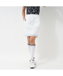 FILA GOLF/フィラゴルフ 軽量ニット ロゴジャガード ハイウエストスカート ゴルフウェア