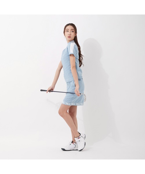 FILA GOLF(フィラゴルフ )の「FILA GOLF/フィラゴルフ 軽量ニット ロゴジャガード ハイウエストスカート ゴルフウェア(スカート・レディース・ホワイト/ブラック/ブルー/ライトピンク・LL/S/L/M)」の12枚目の写真