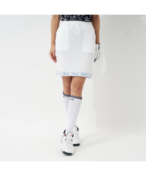 FILA GOLF(フィラゴルフ )の「FILA GOLF/フィラゴルフ 軽量ニット ロゴジャガード ハイウエストスカート ゴルフウェア(スカート・レディース・ホワイト/ブラック/ブルー/ライトピンク・LL/S/L/M)」の17枚目の写真